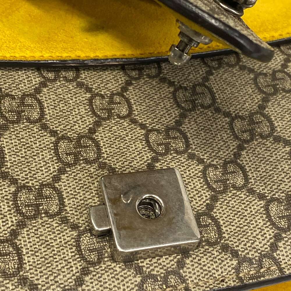 Gucci Dionysus,GG Plus GG Supreme Shoulder Bag 400249 Dark Brown Beige Yellow - Picture 11 of 15
